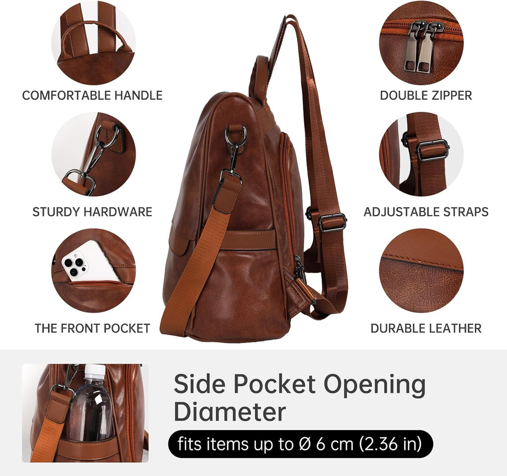 Women Backpack Purse PU Leather Anti-Theft Casual Shoulder Bag Fashion Ladies Satchel Bags